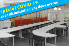 Tables en 2 rangs ➔ 14 personnes